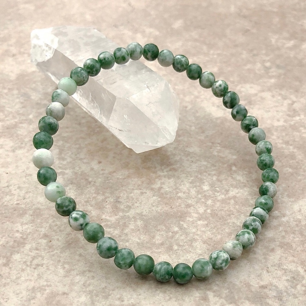 Green Jade Stone Stretch Bracelet